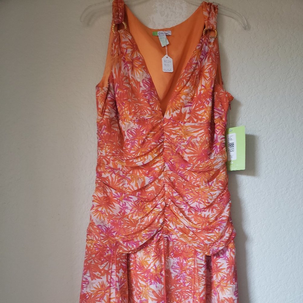 NWT Sweet Floral Orange, Purple & White Dress